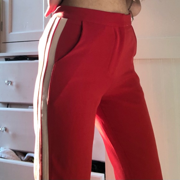 red trouser dress pants with white stripes - Picture 1 of 5